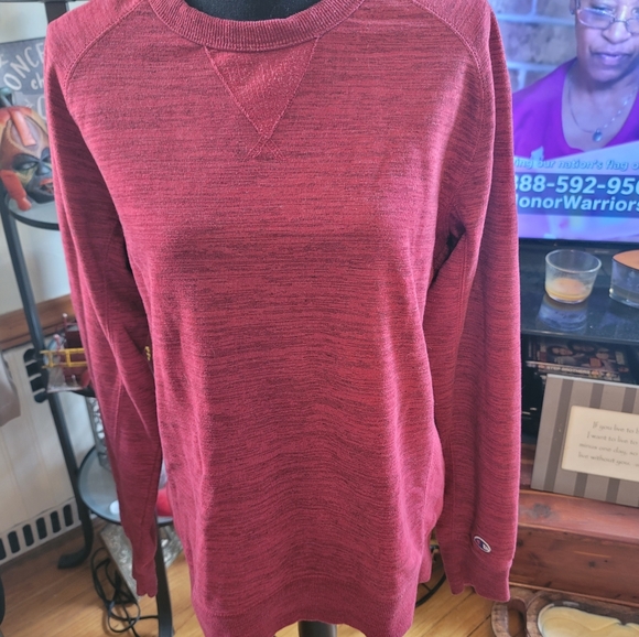 Champion French Terry Crew Neck Sweater Red - Picture 1 of 7